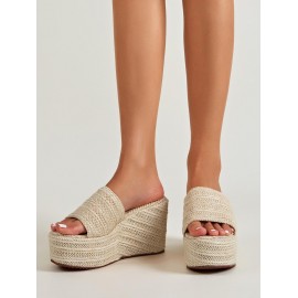 Wedge Heel Hemp Espadrilles Beach Sandals