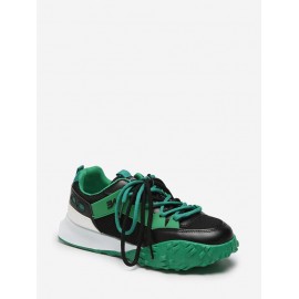 Mesh Panel Lace Up Sporty Sneakers