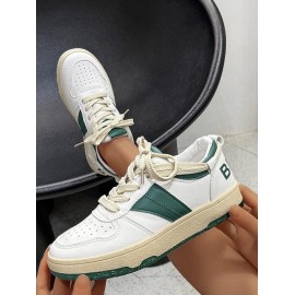 Colorblock Lace Up Casual Sneakers