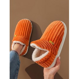 Winter Warmth Fluffy Fleece-lined Antiskid Indoor Slippers for Women and Men