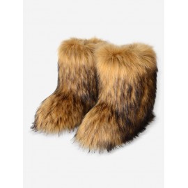 Fluffy Shaggy Faux Fur Warm Snow Winter Boots